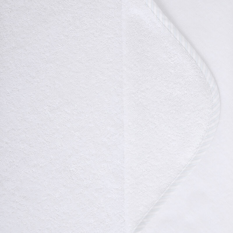 Boys White and Light Blue Woven Bathwrap image number 4